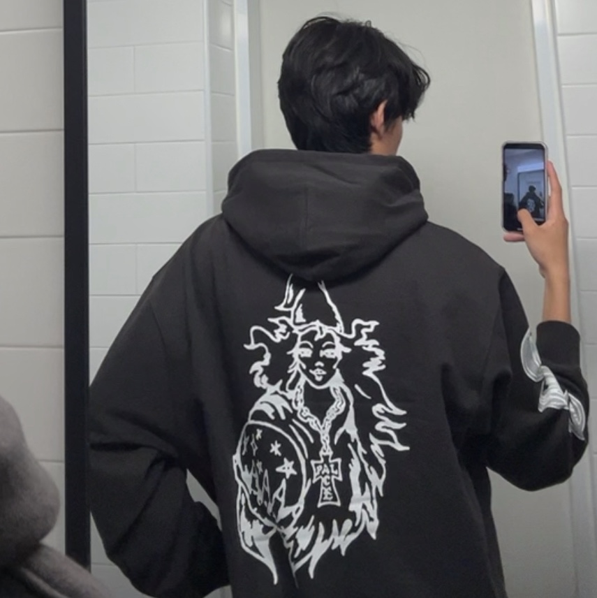 Palace Wizard Sleeves Hood Black - 25SS 착용 스타일