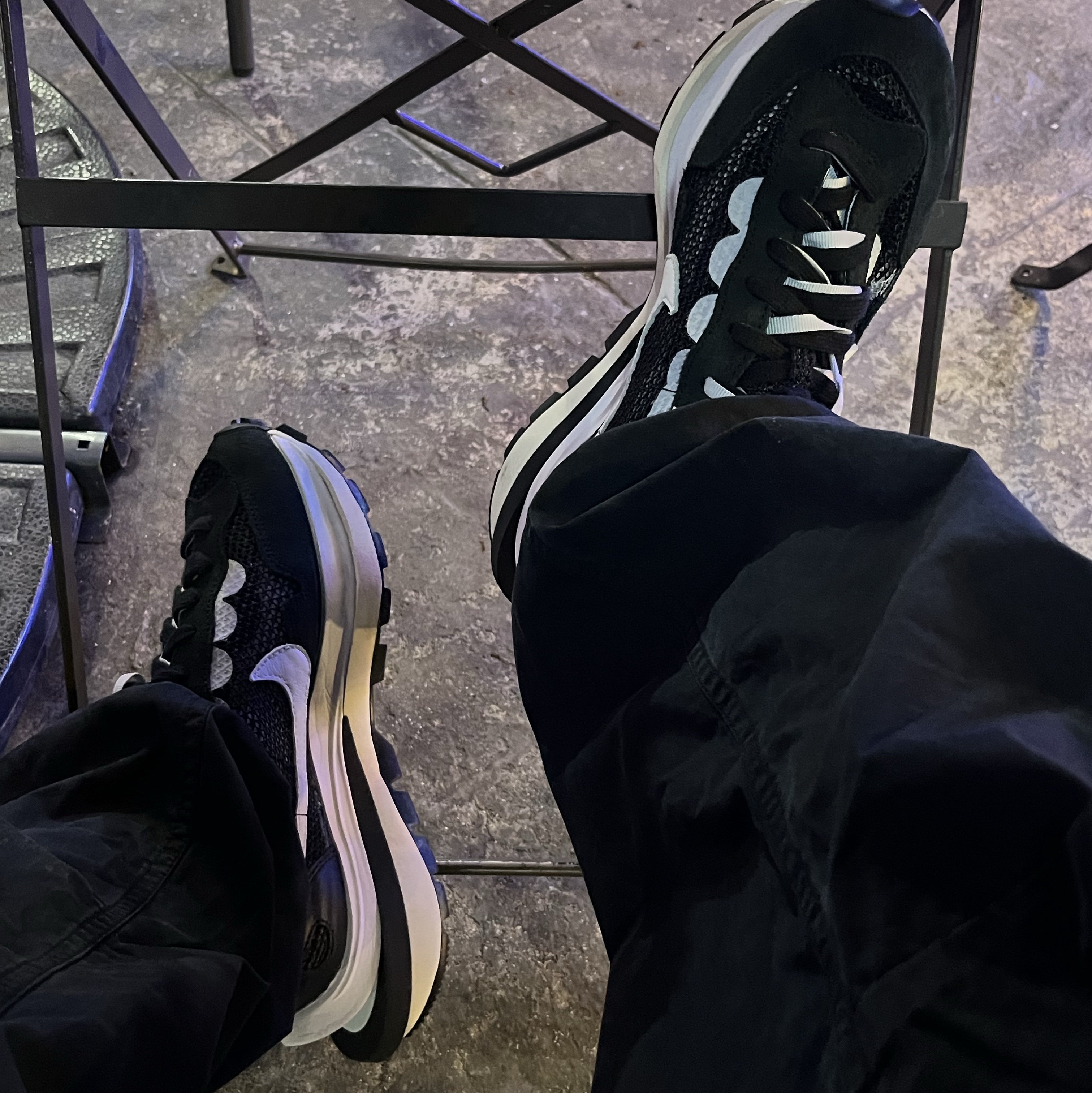 Nike x Sacai VaporWaffle Black White 착용 스타일