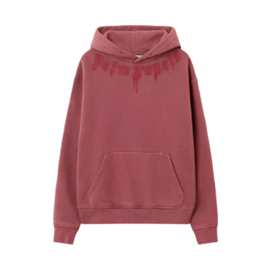 팜 엔젤스 넥 로고 레귤러 후드 버건디 레드(Palm Angels Neck Logo Regular Hoodie Burgundy Red)