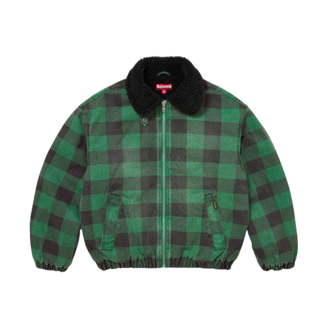 슈프림 포우 셔링 라인드 봄버 자켓 플레이드 - 25FW(Supreme Faux Shearling Lined Bomber Jacket Plaid - 25FW)