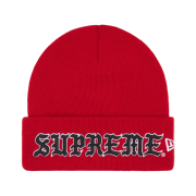 Supreme New Era Old English Beanie Red - 25FW