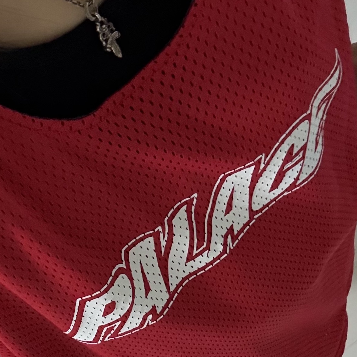 Palace Mesh Reverso Border Vest Navy - 24SS, Hansroom Chrome Hearts #10 Dagger 착용 스타일