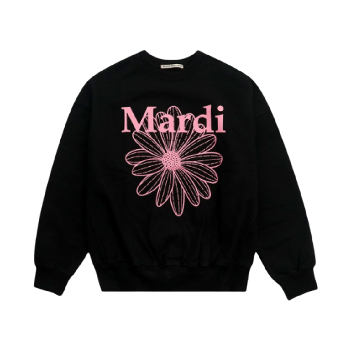 (W) 마르디 메크르디 플라워마르디 스웨트셔츠 블랙 핑크((W) Mardi Mercredi Flowermardi Sweatshirt Black Pink)