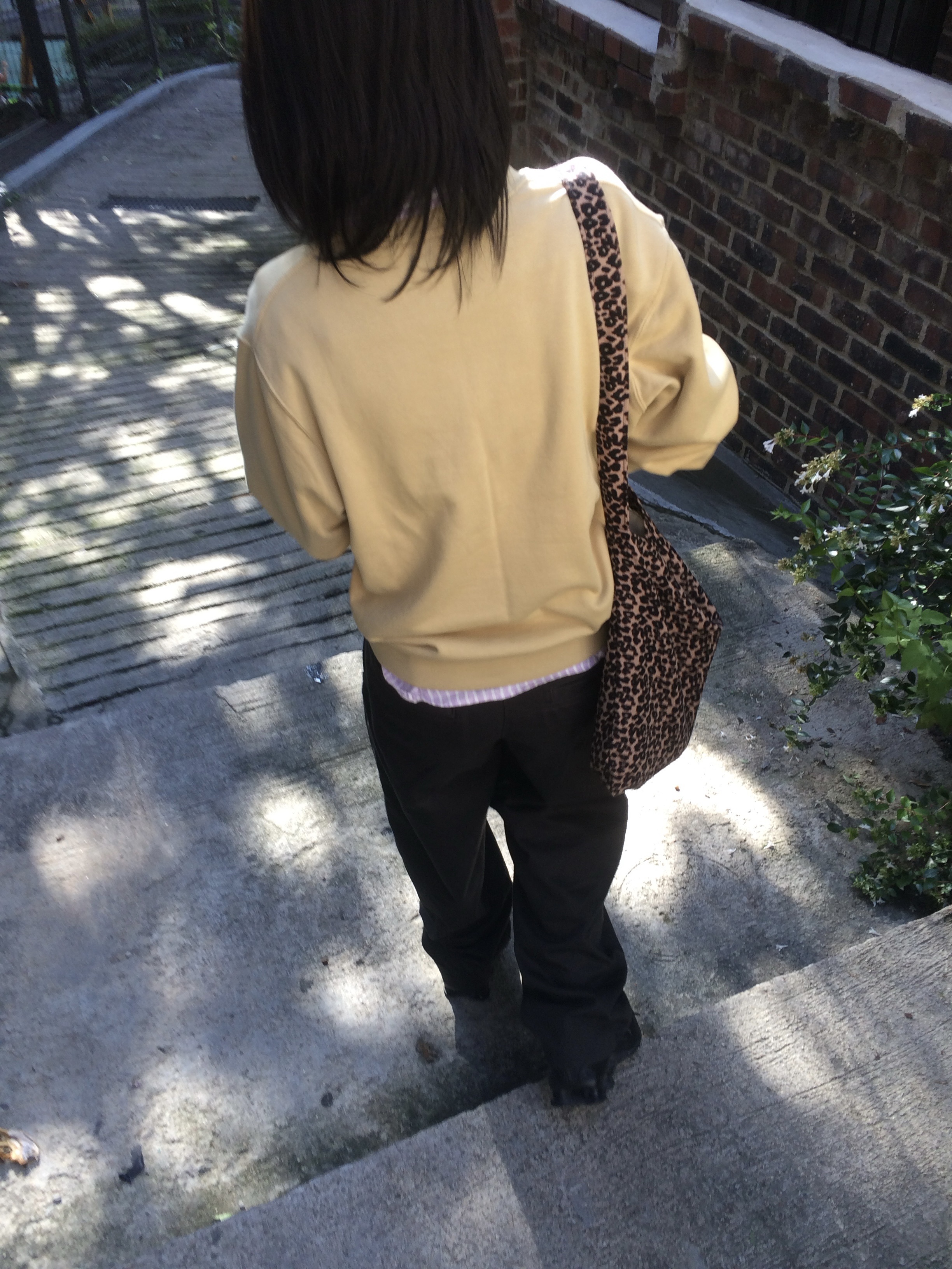 Emis 22Y Leopard Corduroy Eco Bag Brown 착용 스타일 - 4