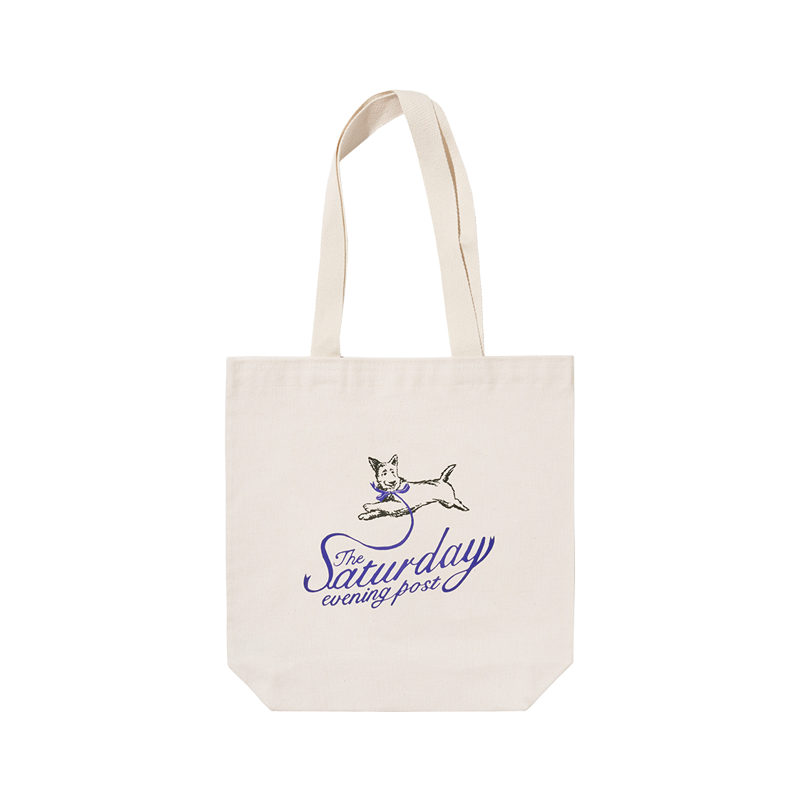 SFX2BG717AIV The Saturday Evening Post Ribbon Puppy Graphic Eco Bag