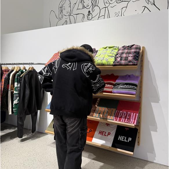 Supreme Faux Fur Zip Up Hooded Sweatshirt Black - 25FW, Nike x Supreme Air Force 1 Mid White 착용 스타일