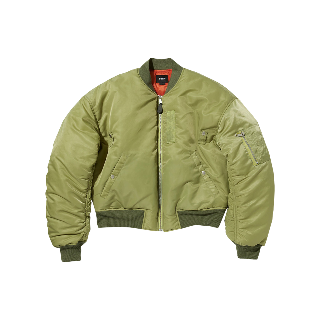 SDEFJA203KH Suade Cropped Ma-1 Khaki