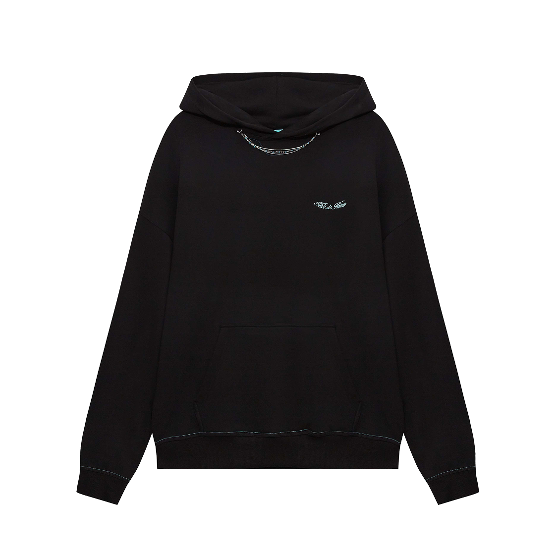 TIF01HD03BLK THIS IS FINE Relaxed Signature Hoodie Black