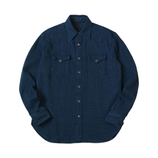 EK-1823 / EK-1823LS Kapital IDG Dogi Canvas Husky Western Shirt Indigo