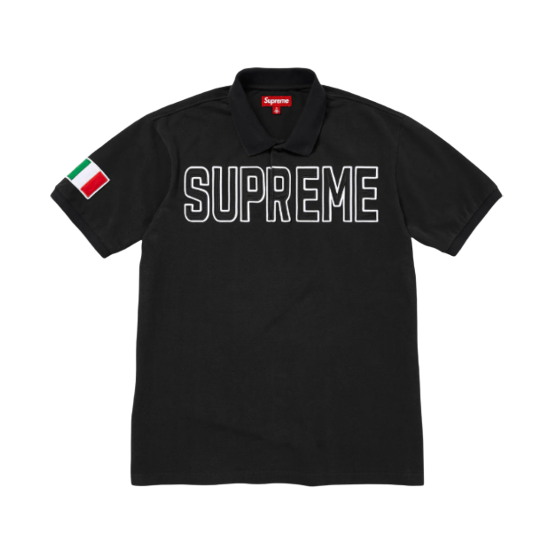 슈프림 트윌 아플리케 폴로 블랙 - 25FW(Supreme Twill Applique Polo Black - 25FW) - 1
