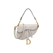 Dior Latte Grain Saddle Strap Shoulder Bag