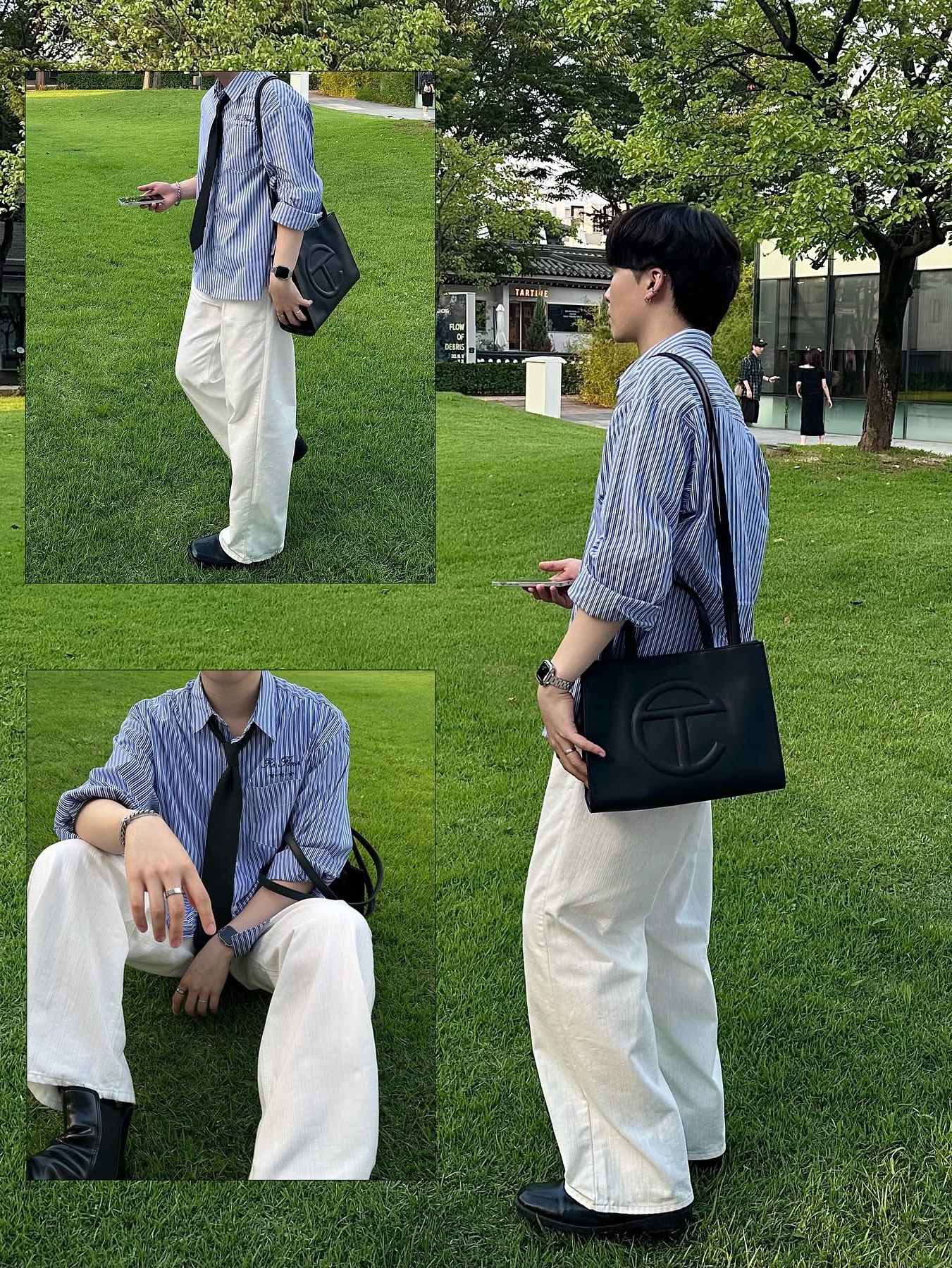 Telfar Medium Shopping Bag Black, Diesel Dx1550040 Stainless Steel Chain Bracelet Silver 착용 스타일 - 1