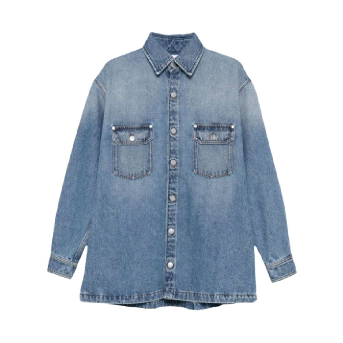 6D04113SQH274153 (W) Stella McCartney Denim Cotton Shirt Blue