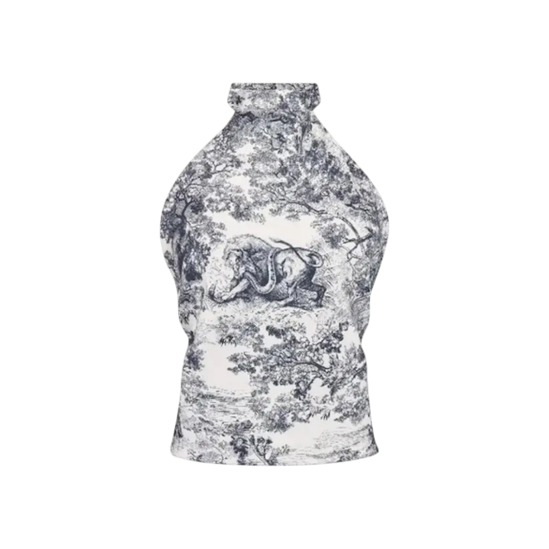 IT85366662JO Dior Riviera Toile de Jouy Silk Top Navy Free Size