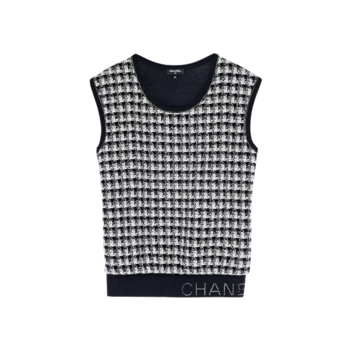 샤넬 20B 트위드 믹스드파이버 베스트 36 블랙/아이보리(5ET1705)(Chanel 20B Tweed Mixed Fiber Vest 36 Black/Ivory)
