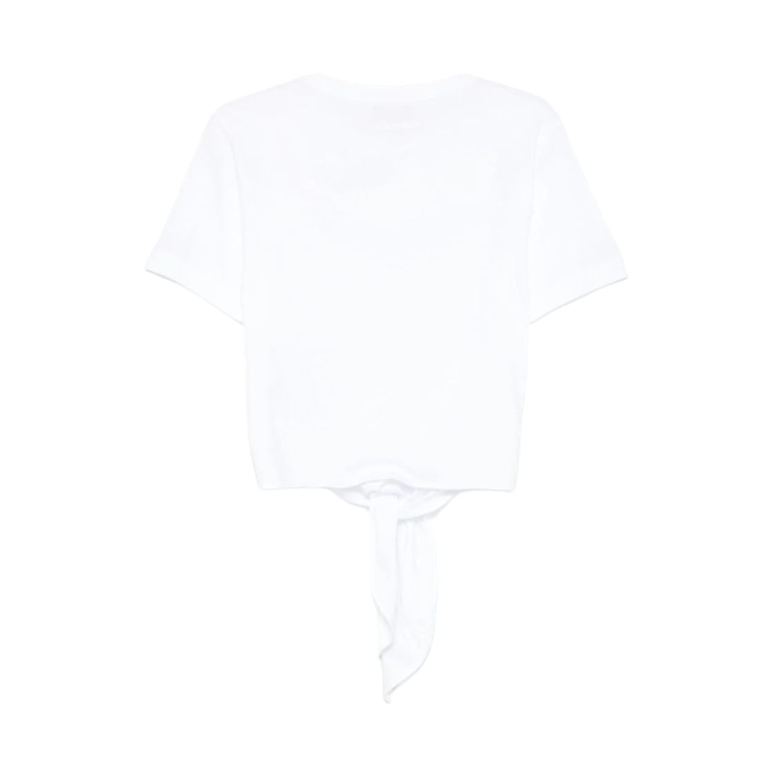 (W) 엠포리오 아르마니 노트 라이트웨이트 저지 티셔츠 화이트((W) Emporio Armani Lightweight Jersey T-Shirt with Knot White) - 2