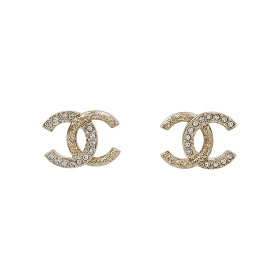 IT686S9U874J Chanel 25K CC Logo Earrings in Champagne Gold