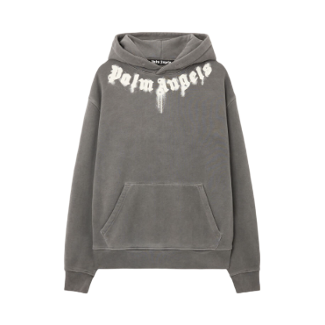 팜 엔젤스 넥 로고 레귤러 후드 다크 그레이 오프 화이트(Palm Angels Neck Logo Regular Hoodie Dark Grey Off White)