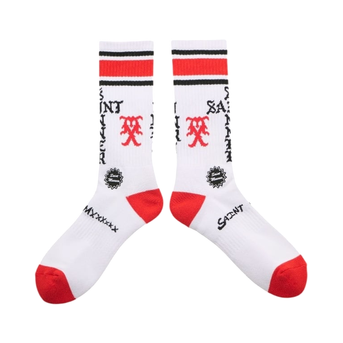HR1-0000-107 Saint Mxxxxxx Sinner Socks White Red - 25AW