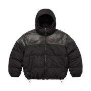 Supreme Leather Yoke Puffer Jacket Black - 25FW