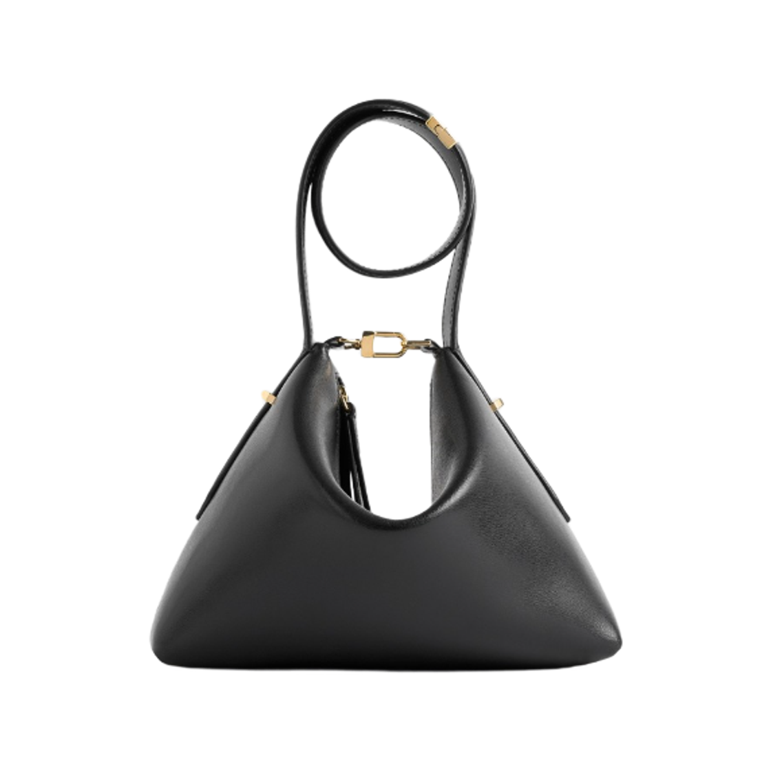 253-WAL0090-LE0025-001 Toteme Bevel Leather Wristlet Bag Black