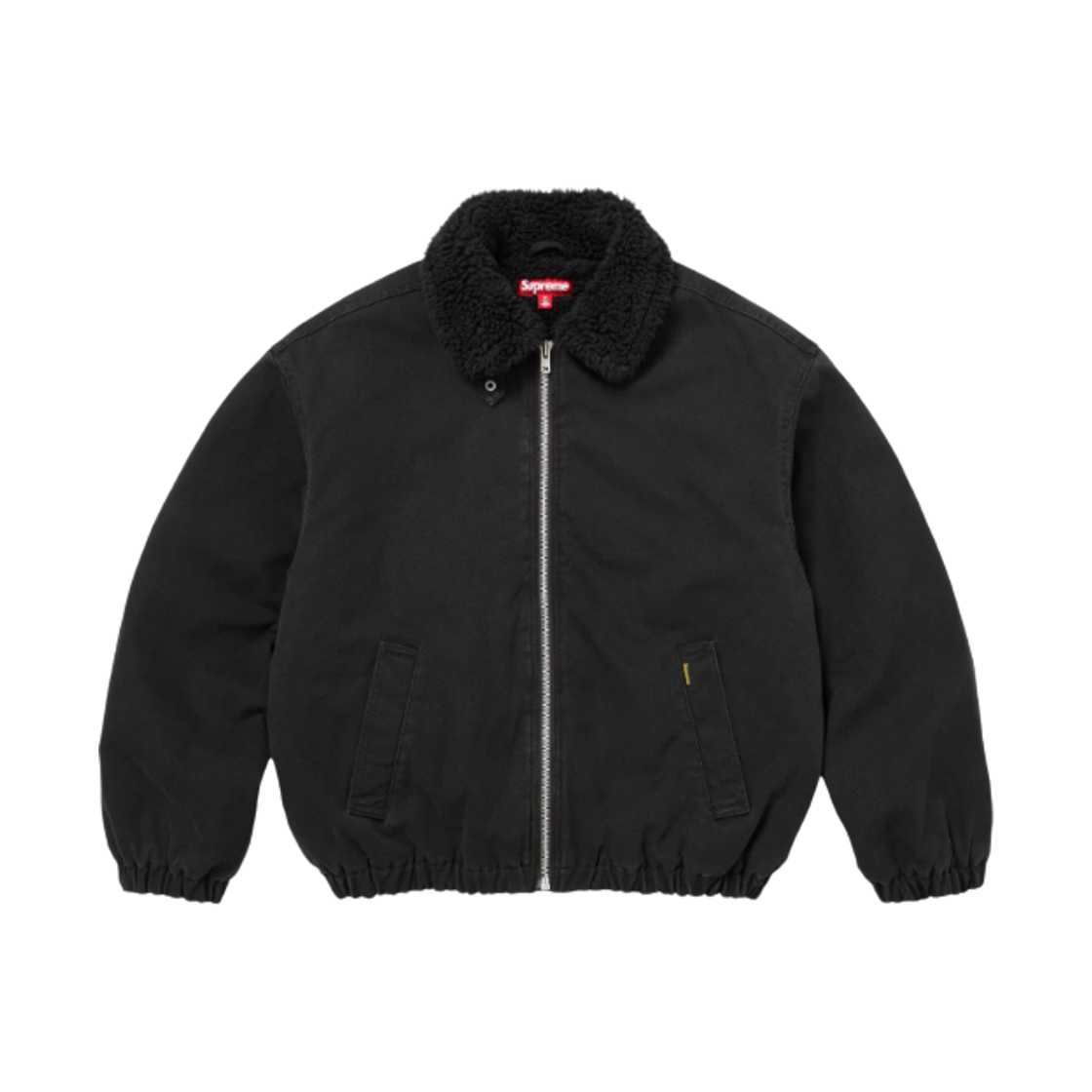 슈프림 포우 셔링 라인드 봄버 자켓 블랙 - 25FW(Supreme Faux Shearling Lined Bomber Jacket Black - 25FW)