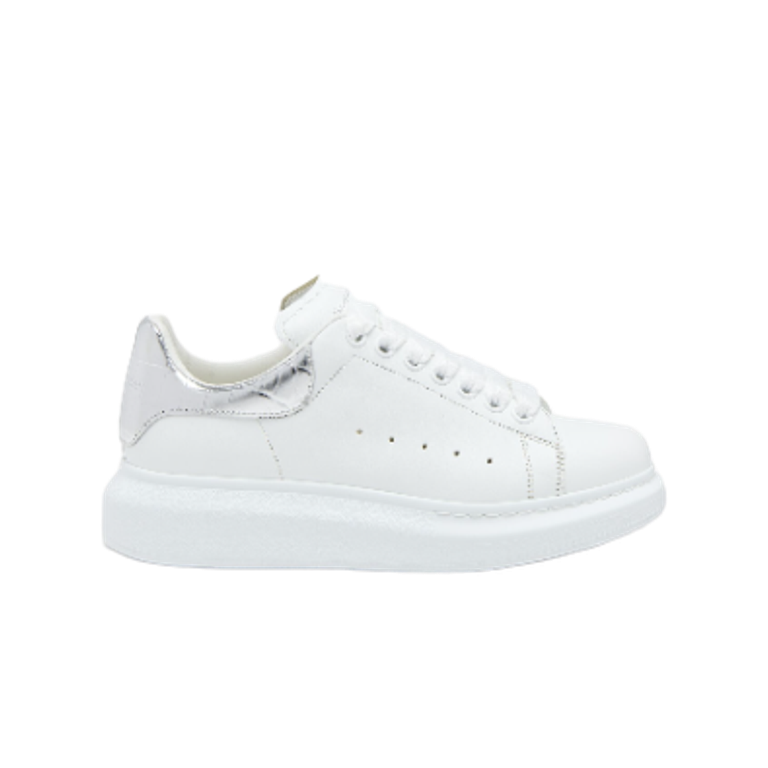 (W) 알렉산더 맥퀸 오버사이즈드 스니커즈 화이트 실버((W) Alexander McQueen Oversized Sneakers White Silver)