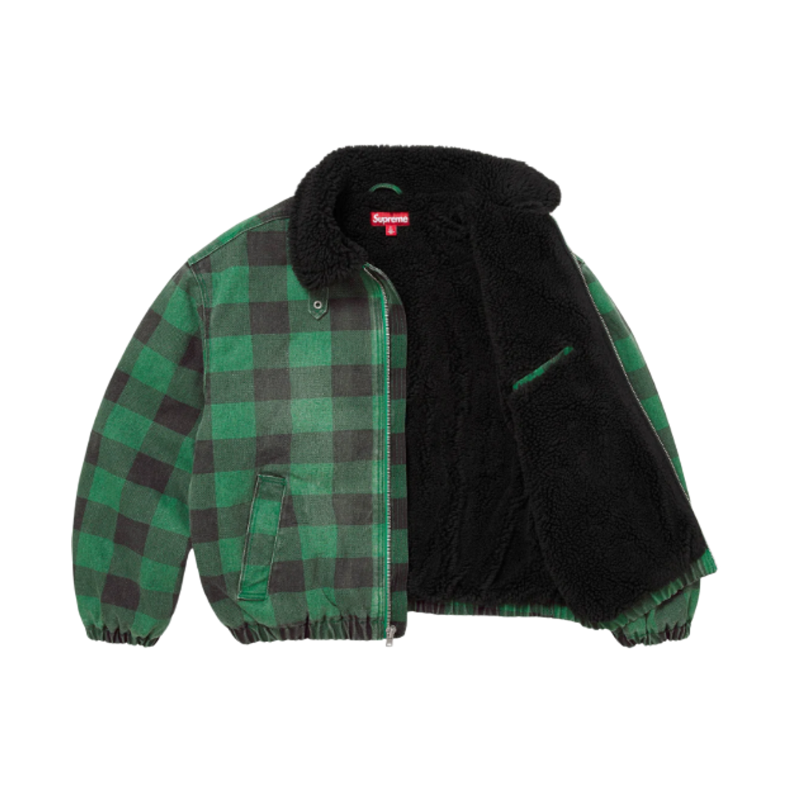 슈프림 포우 셔링 라인드 봄버 자켓 플레이드 - 25FW(Supreme Faux Shearling Lined Bomber Jacket Plaid - 25FW) - 2