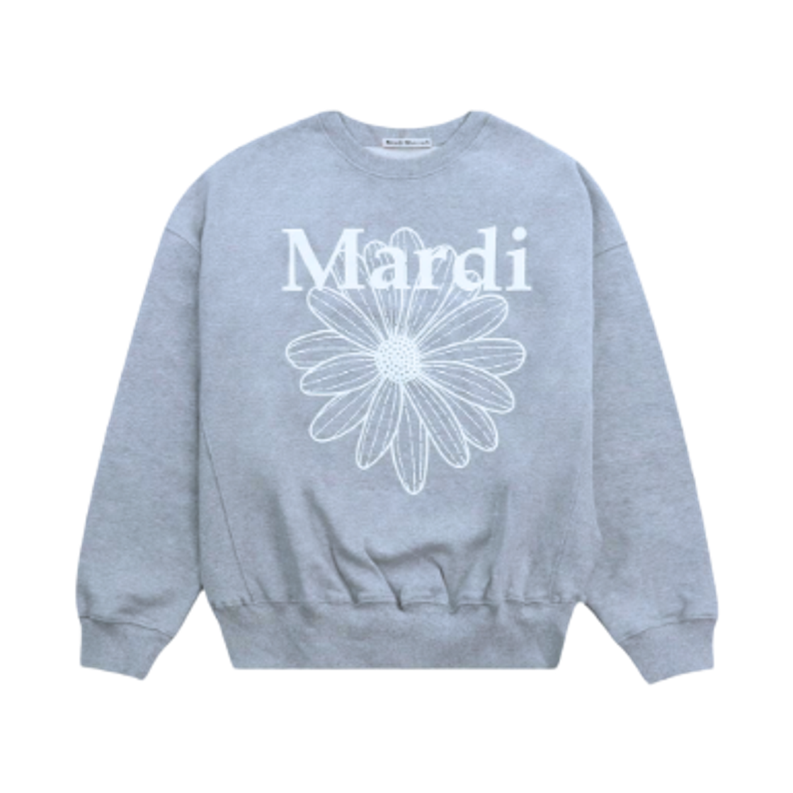 (W) 마르디 메크르디 플라워마르디 스웨트셔츠 그레이 아이보리((W) Mardi Mercredi Flowermardi Sweatshirt Grey Ivory)