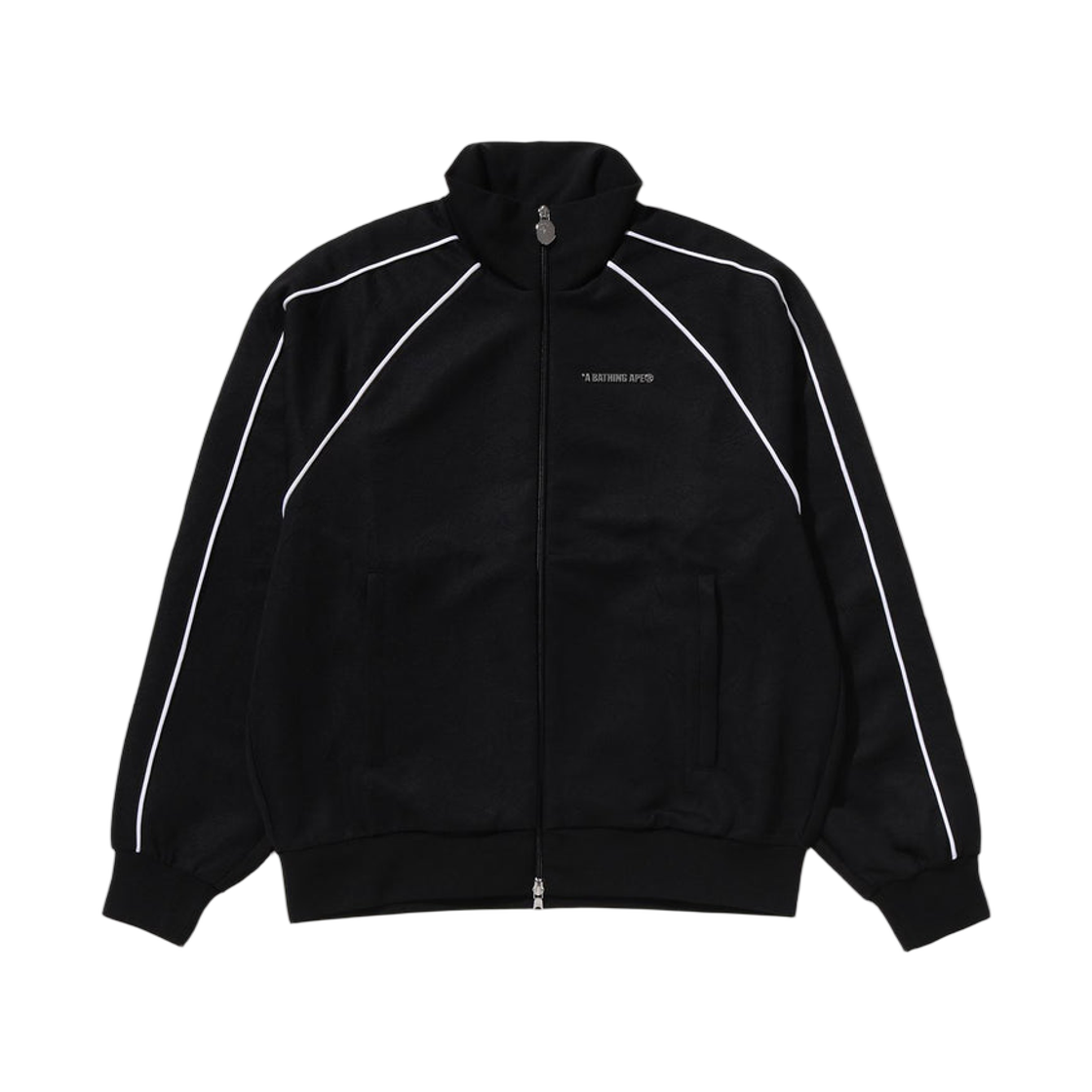 - BAPE Line Camo Jacquard Metal Logo Relaxed Fit Track Jacket Black
