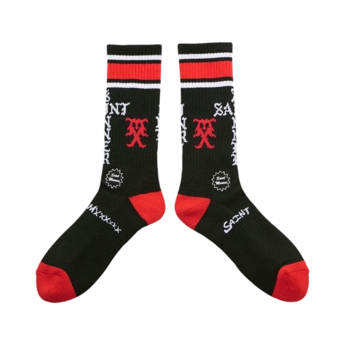 HR1-0000-112 Saint Mxxxxxx Sinner Socks Black Red - 25AW