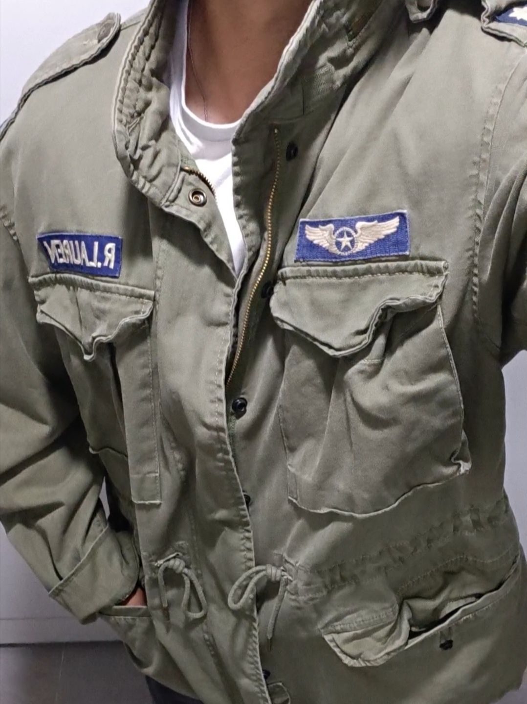 [20% 적립] Polo Ralph Lauren Iconic Herringbone Field Jacket Olive Mountain - 25SS 착용 스타일