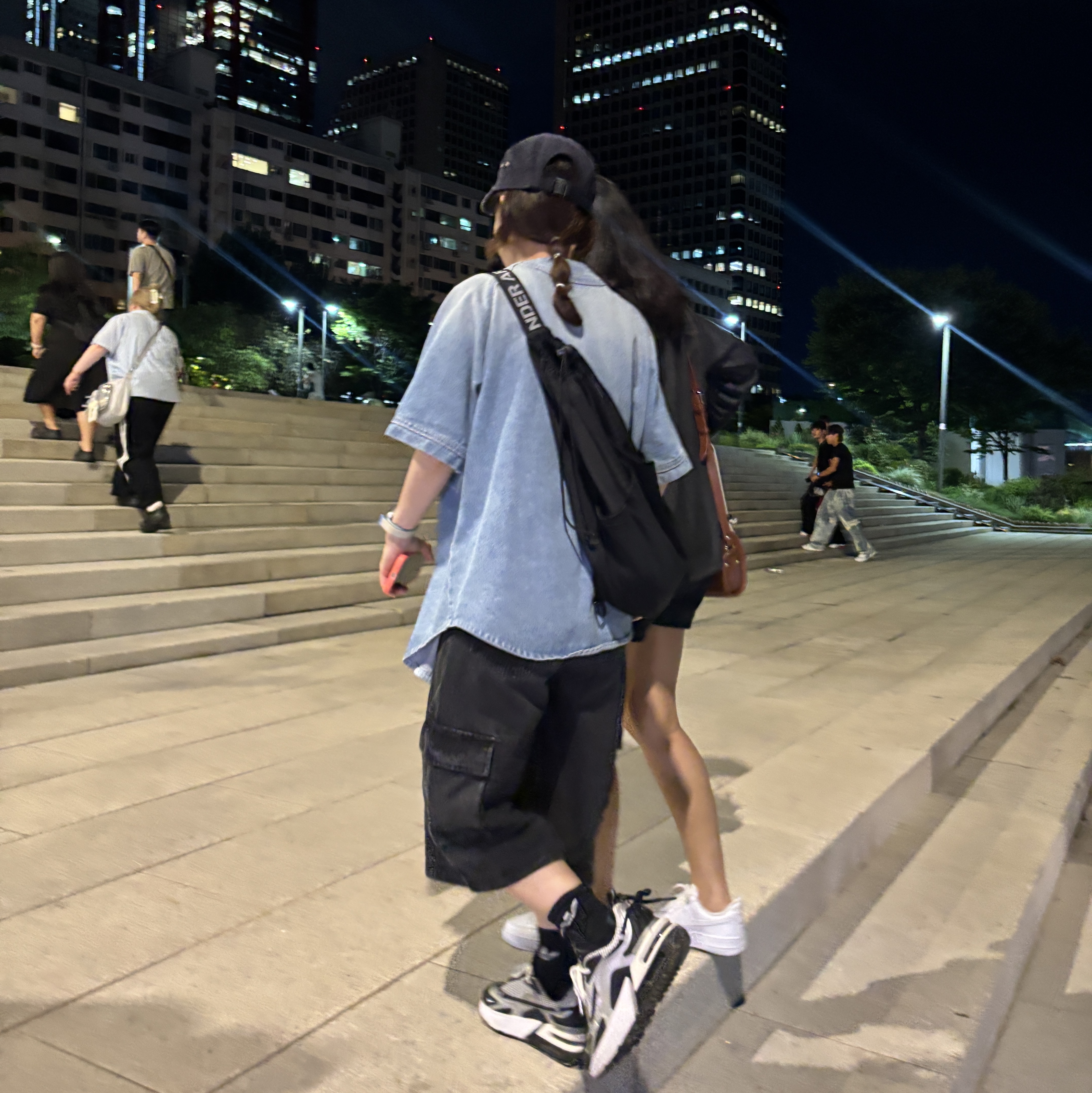 IAB Studio Denim Baseball Jersey Blue 착용 스타일
