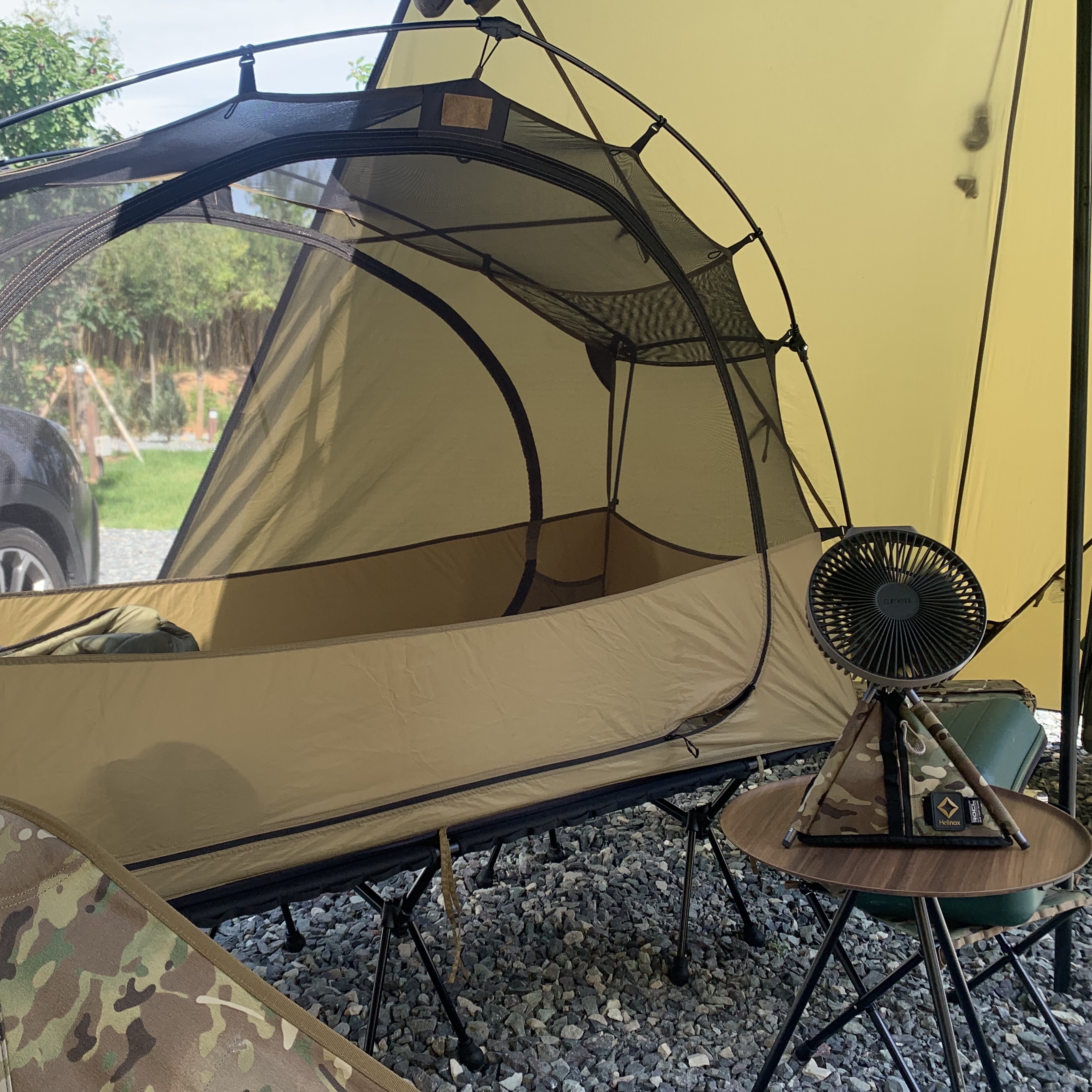 Helinox Tactical Cot Tent Solo Inner Tent Coyote Tan Mesh 착용 스타일