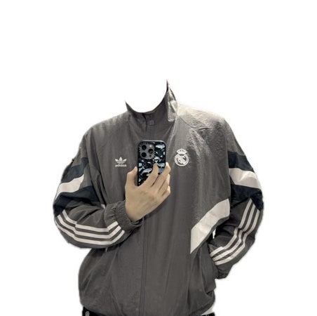 Adidas Real Madrid Originals Track Top Charcoal Grey - KR Sizing 착용 스타일