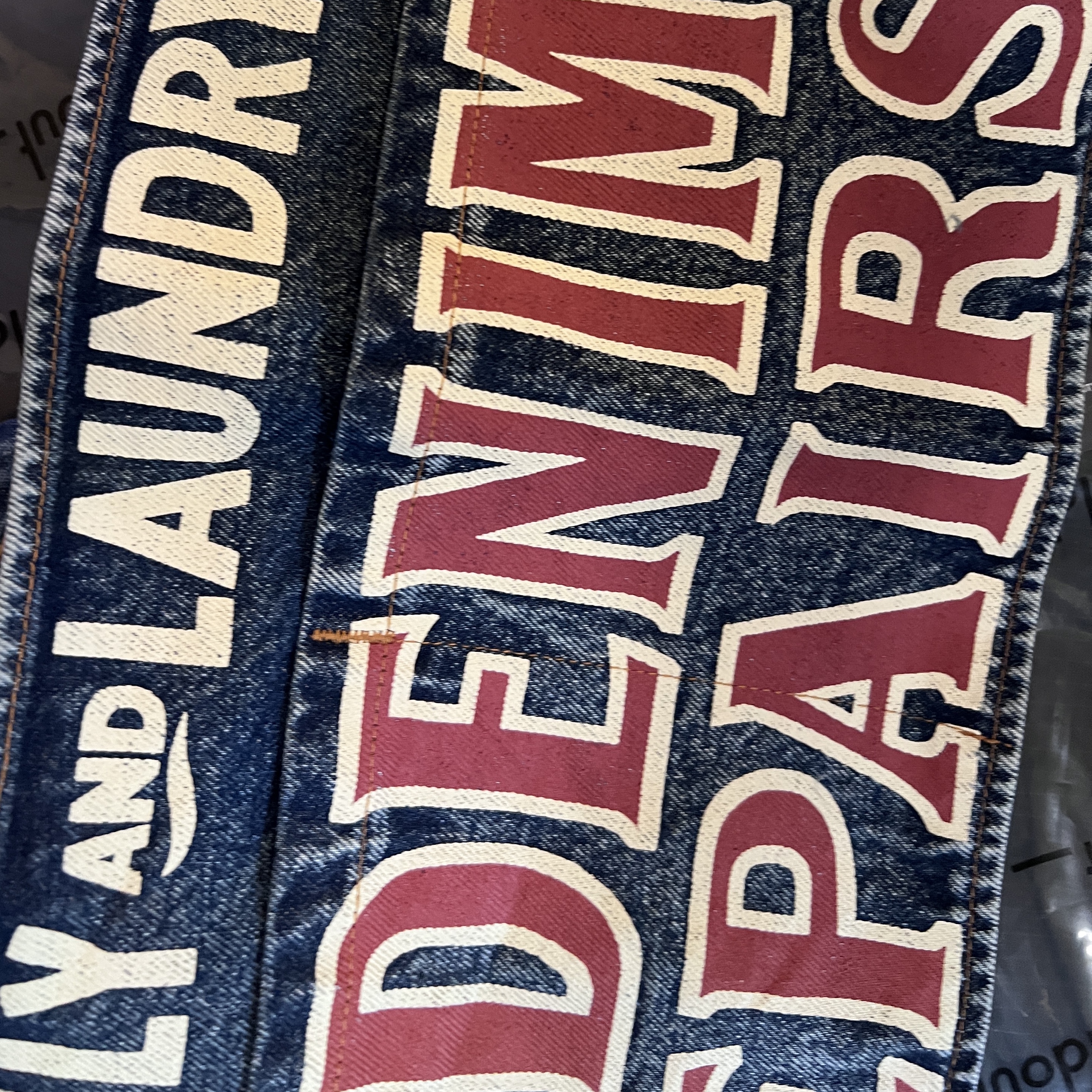 Kapital 13 oz. Denim Damaged Denim Repairspt Short Ad Apron Indigo (Processing) 착용 스타일