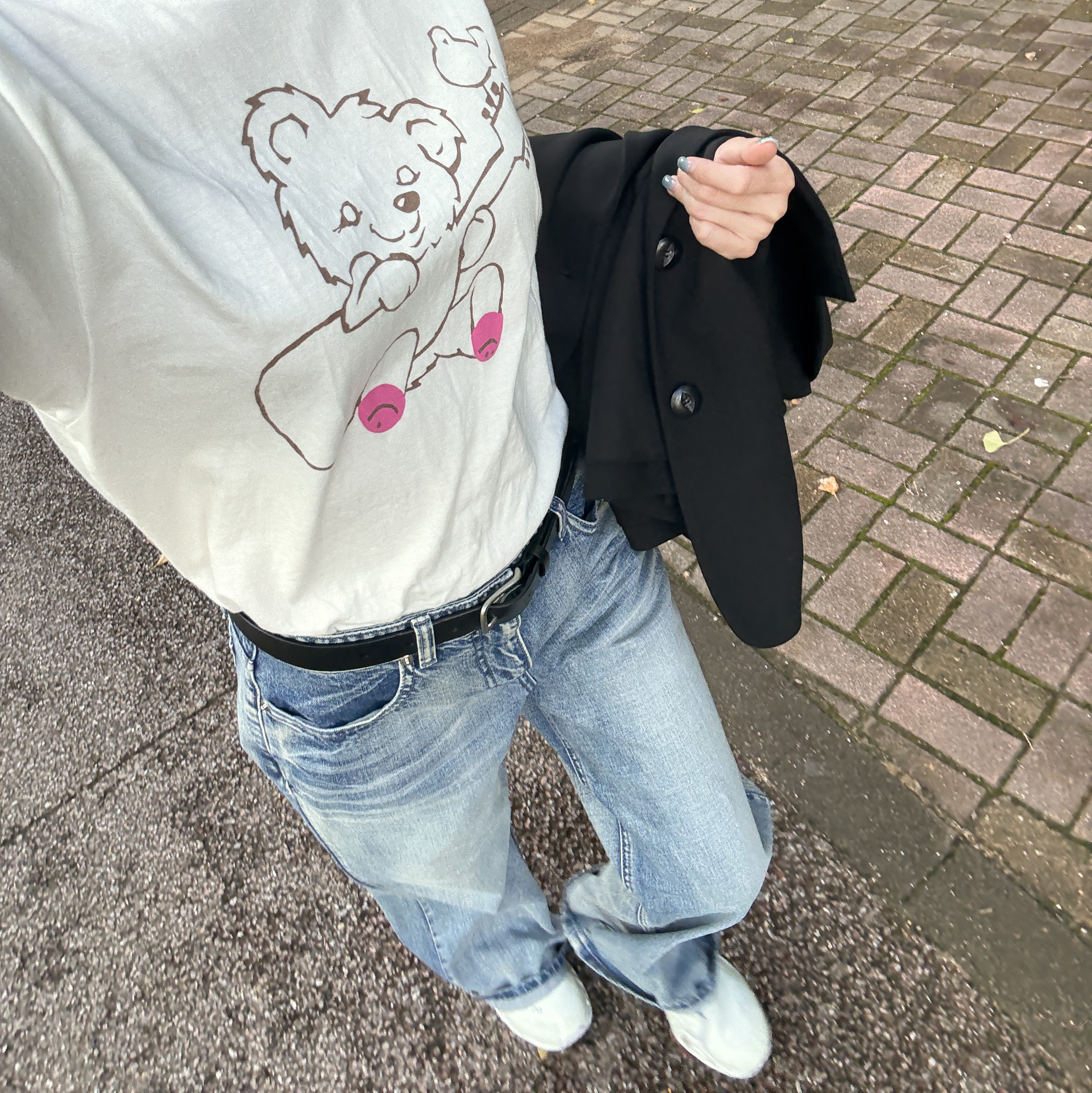 Kapital 20 Tenjiku Ringer T-Shirt Little Bear & Harmony Pt Brown 착용 스타일 - 1