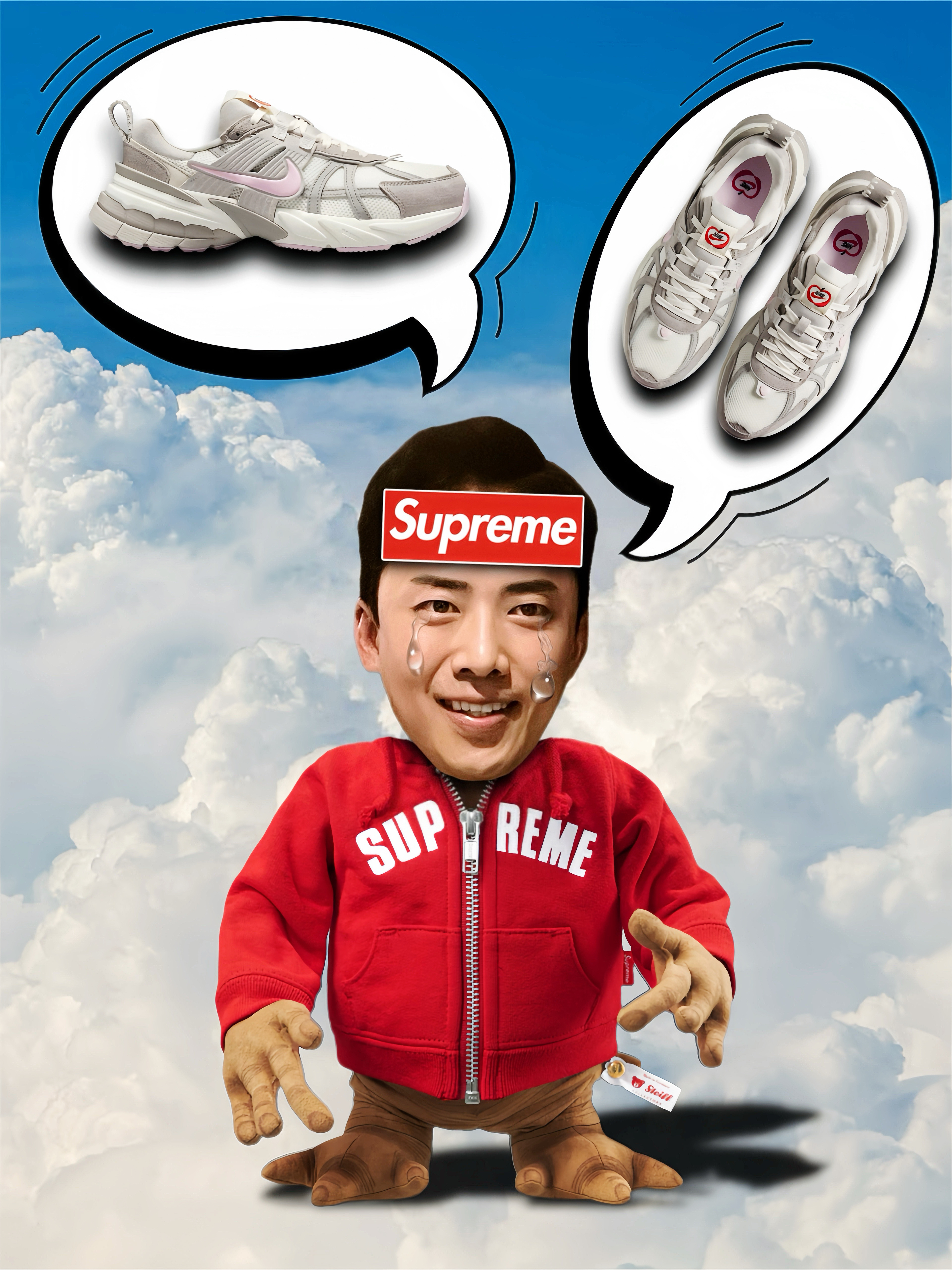 (W) Nike V2K Run Sail Pink Foam, Supreme x Steiff ET Multicolor - 25SS 착용 스타일 - 7