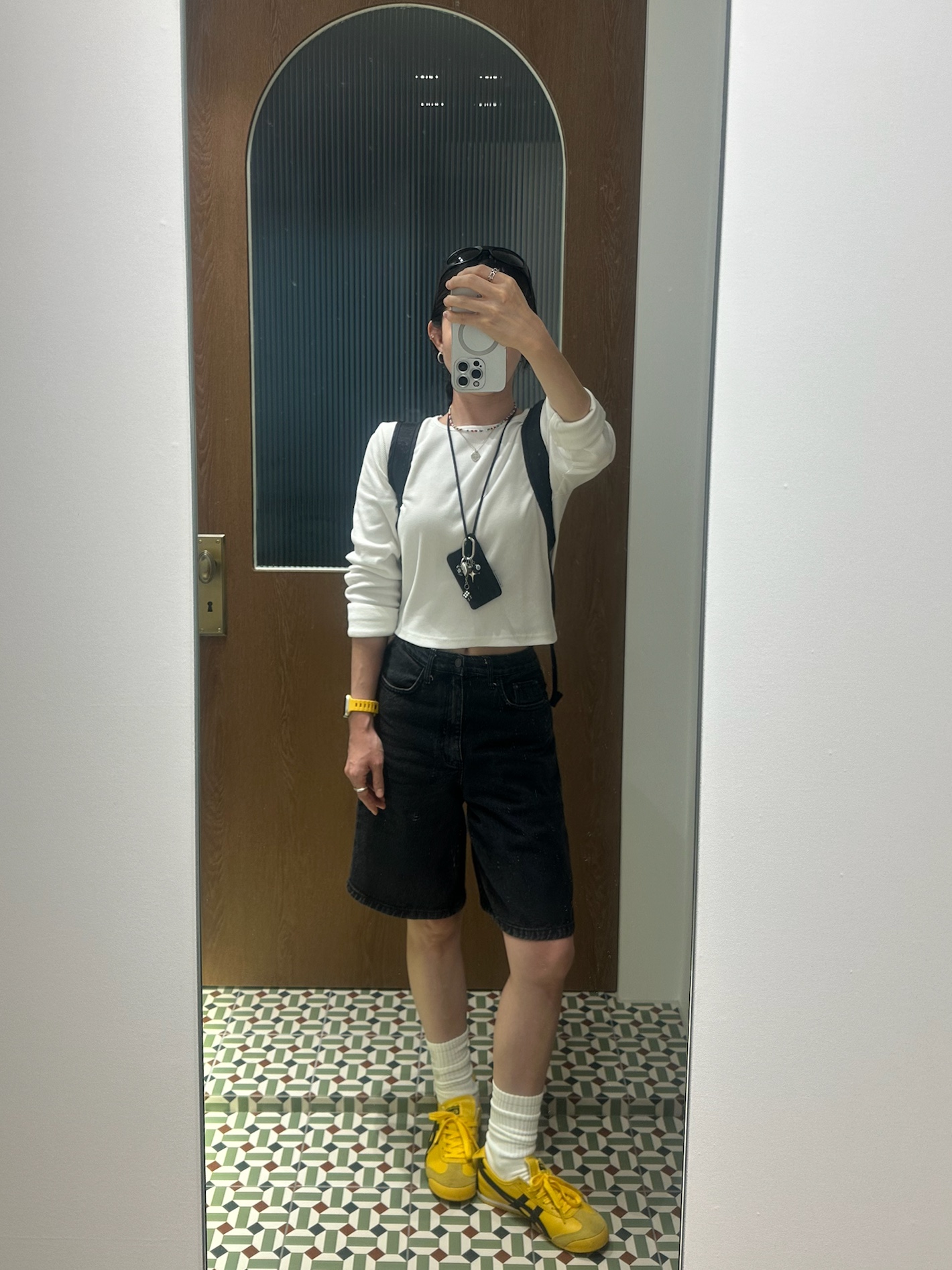 Oakley Eye Jacket Redux Matte Black Frame Prizm Grey Lenses High Bridge Fit, Onitsuka Tiger Mexico 66 Yellow Black 착용 스타일 - 1