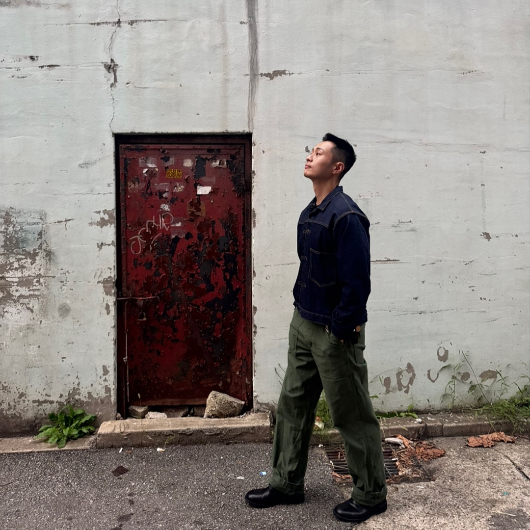 Orslow 5002 US Army Fatigue Pants Green, Kinchi Shower - 808 (a) Black 착용 스타일