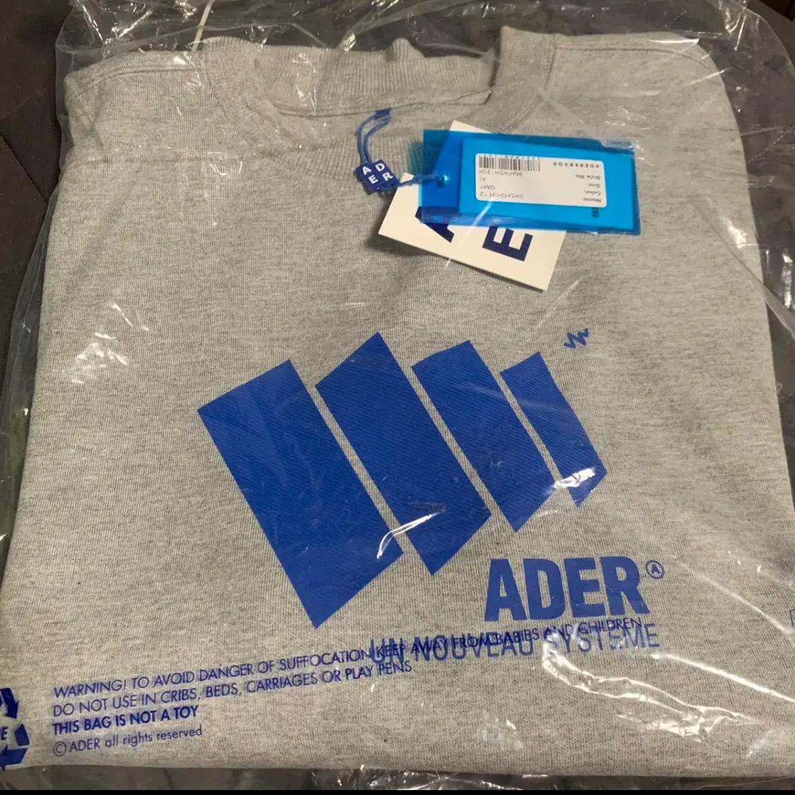 Ader Error Block Logo Sweatshirt Grey 착용 스타일