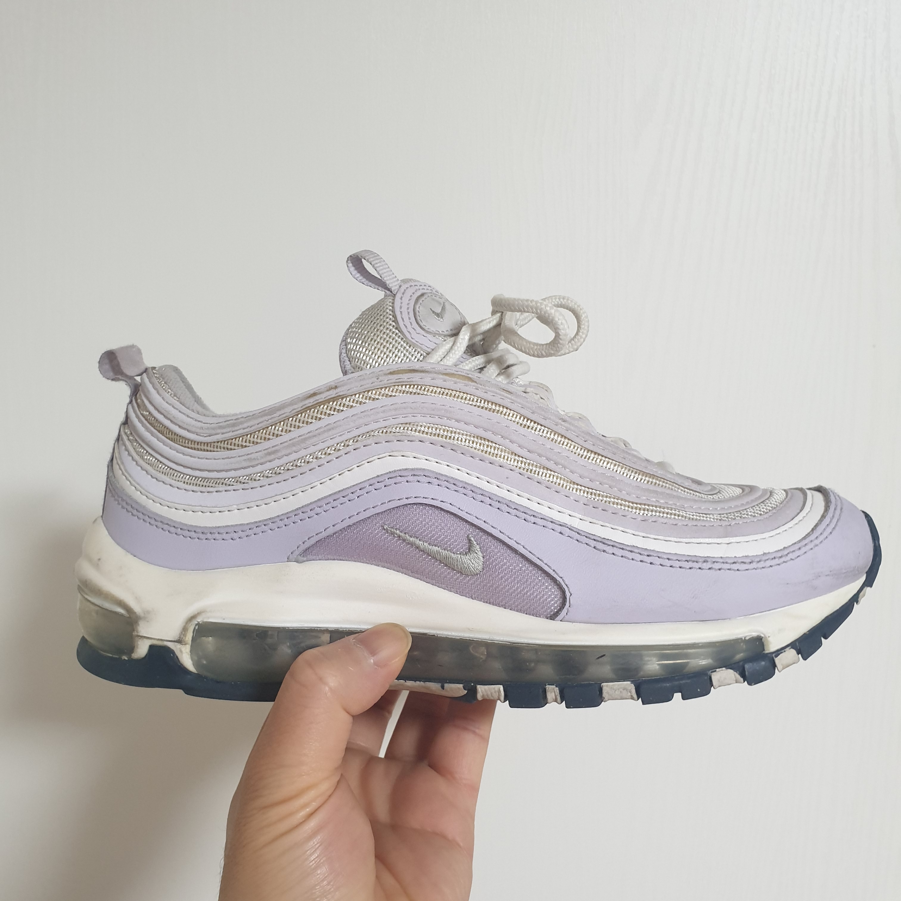 (GS) Nike Air Max 97 White Metallic Silver 착용 스타일