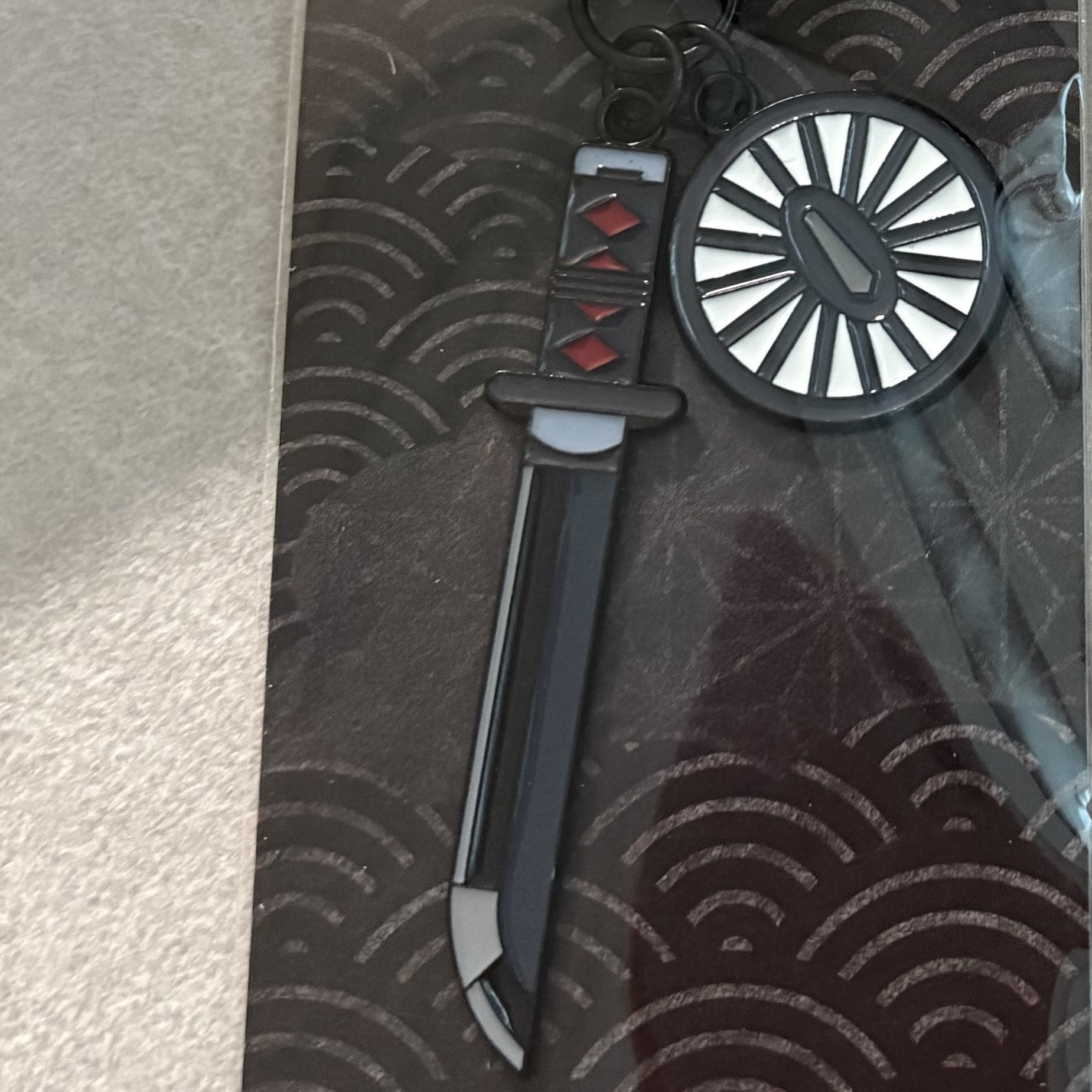 Demon Slayer Kimetsu No Yaiba Nichirin Sword Keyring Kamado Tanjiro 착용 스타일