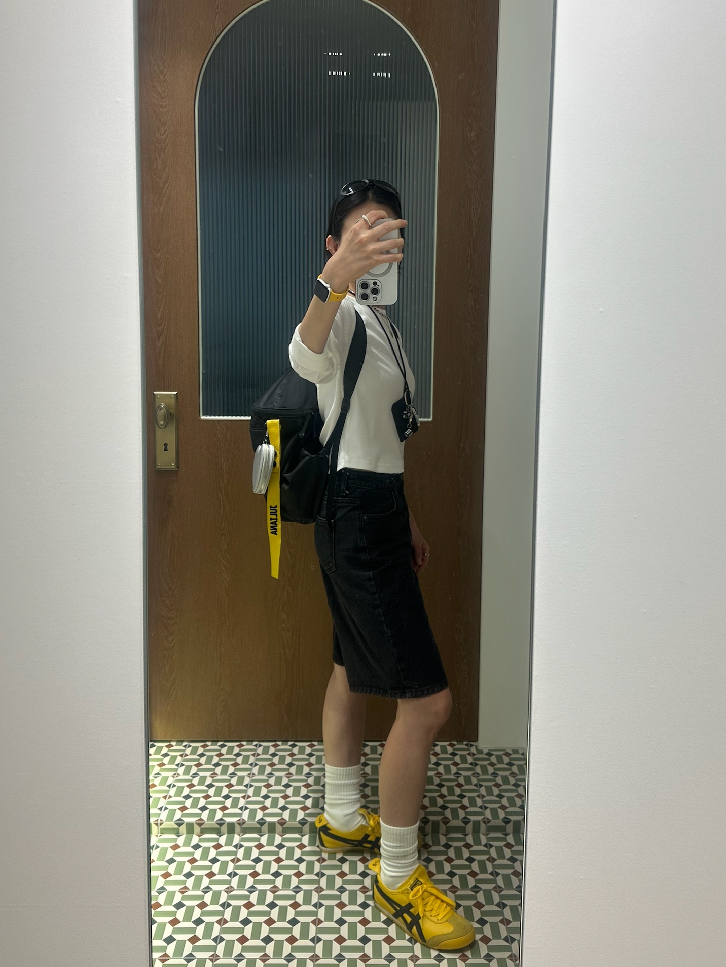 Oakley Eye Jacket Redux Matte Black Frame Prizm Grey Lenses High Bridge Fit, Onitsuka Tiger Mexico 66 Yellow Black 착용 스타일 - 2