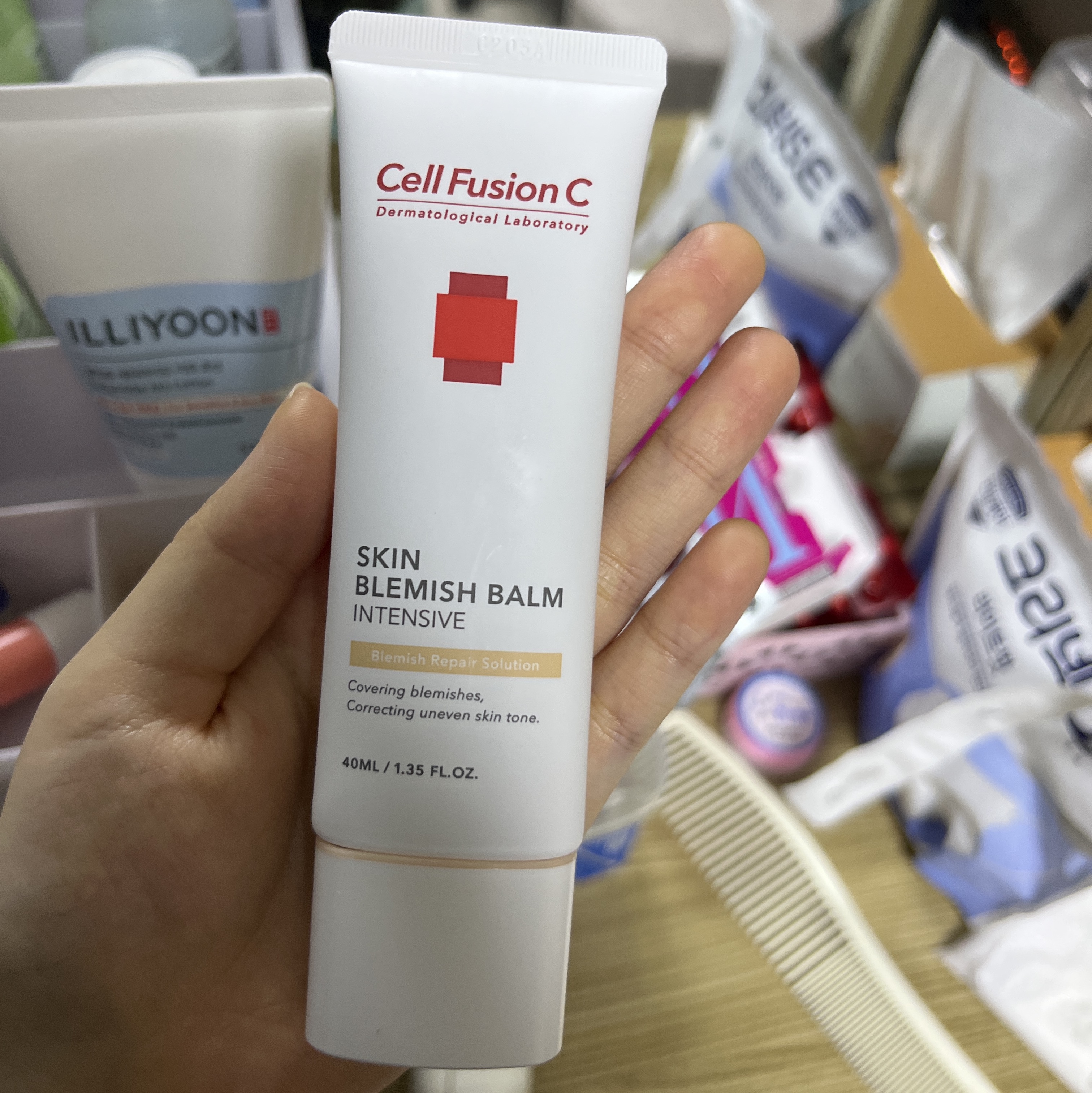 Cell Fusion C Skin Blemish Balm Intensive 40ml 착용 스타일