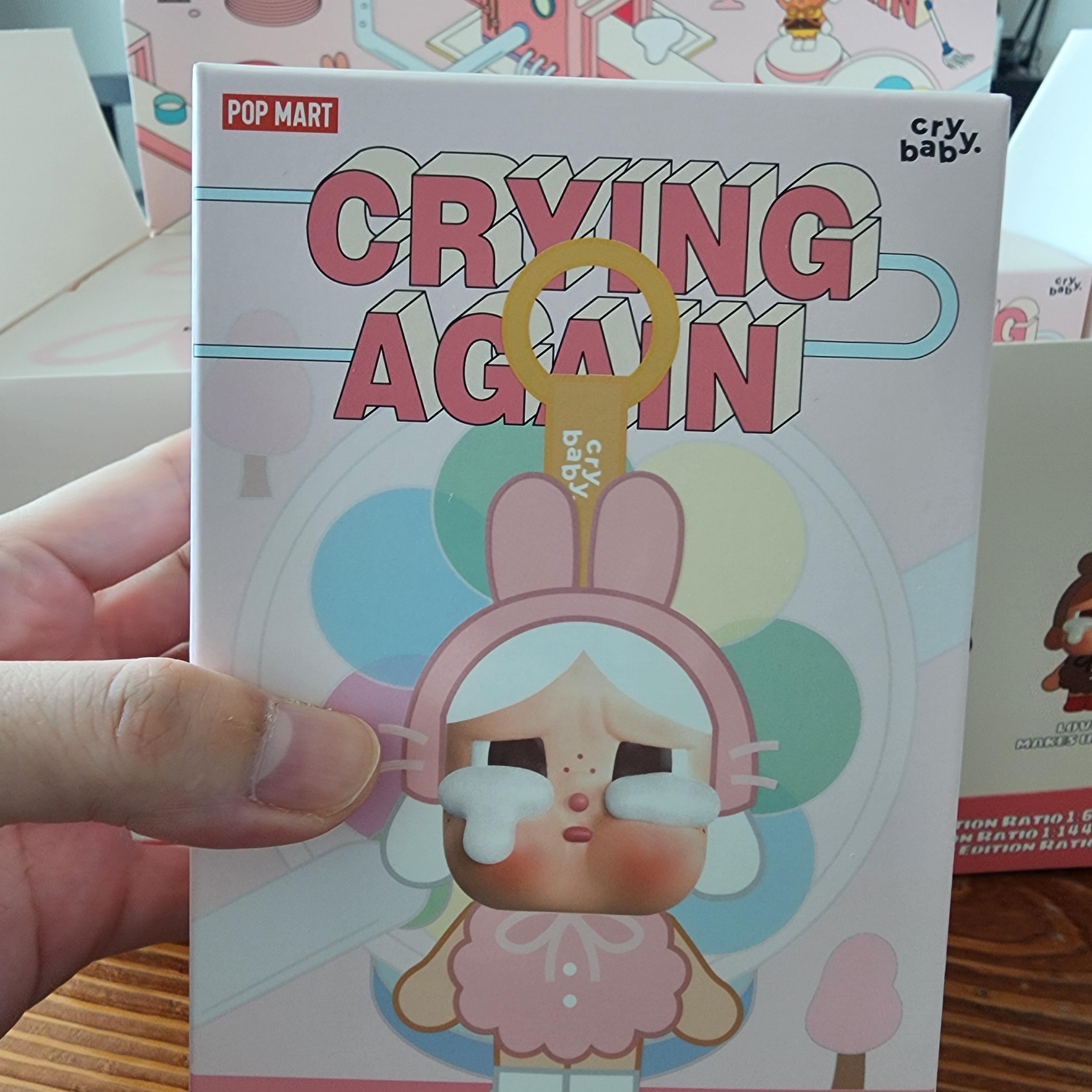 Pop Mart Crybaby Crying Again Series Plush Keyring Sealed Case (6 Blind Boxes) 착용 스타일 - 1