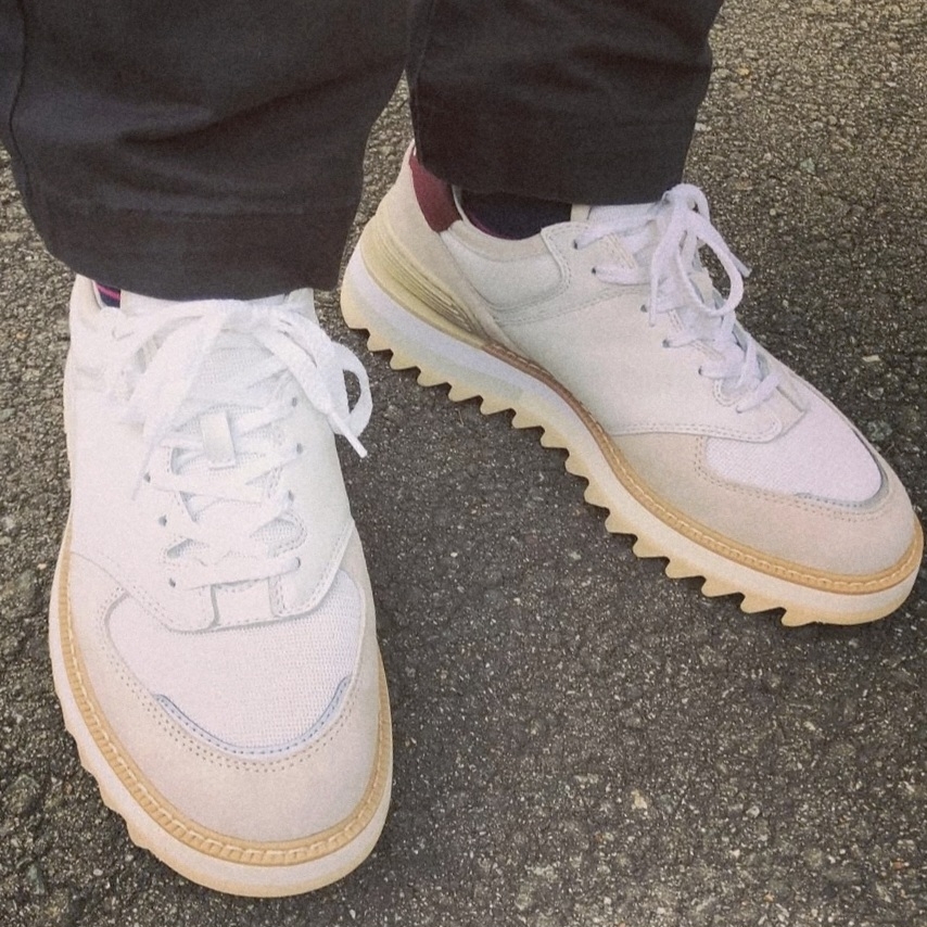 New Balance x Tokyo Design Studio 574 White Burgundy 착용 스타일