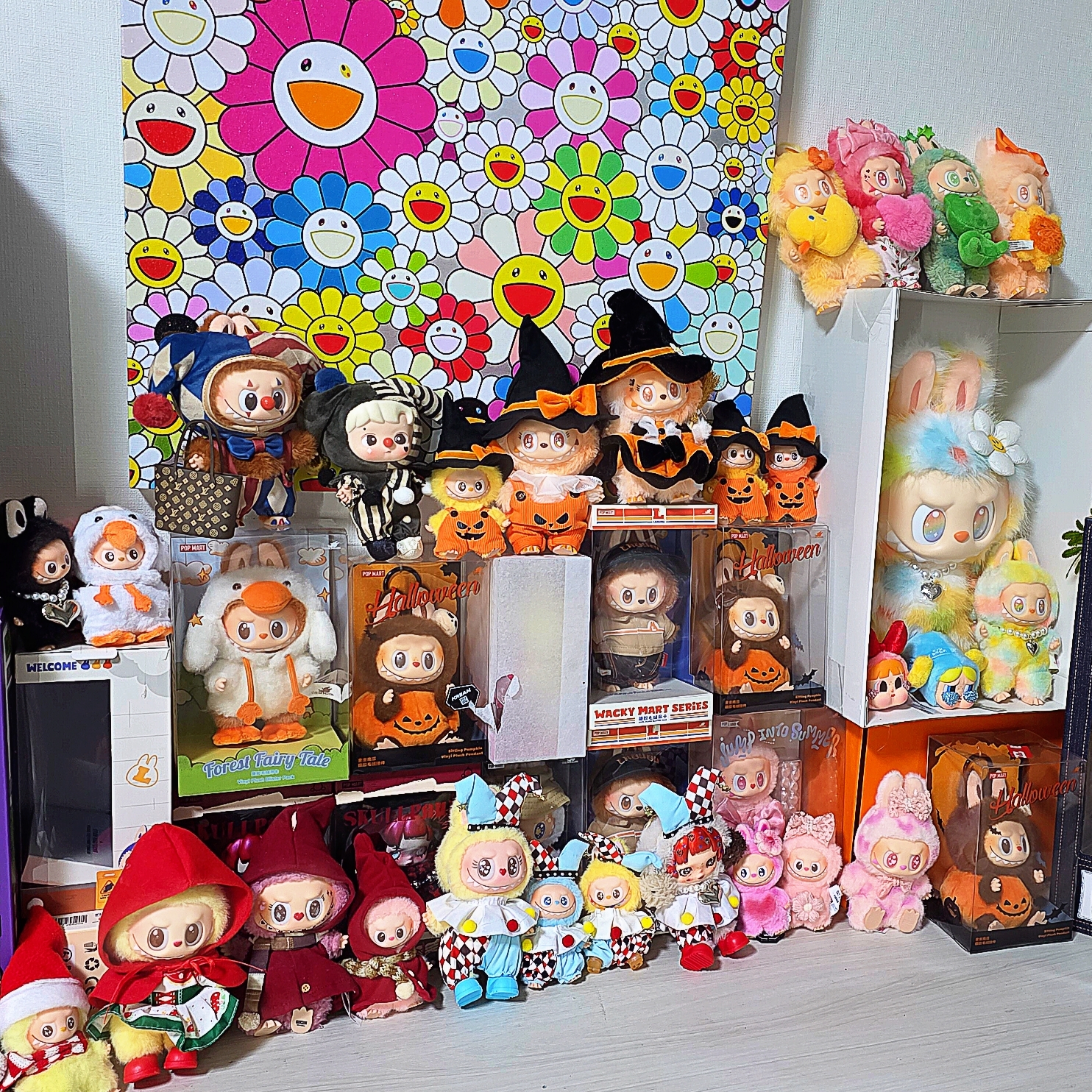 Pop Mart Labubu Halloween Party Series Pumpkin Toy Keyring 착용 스타일