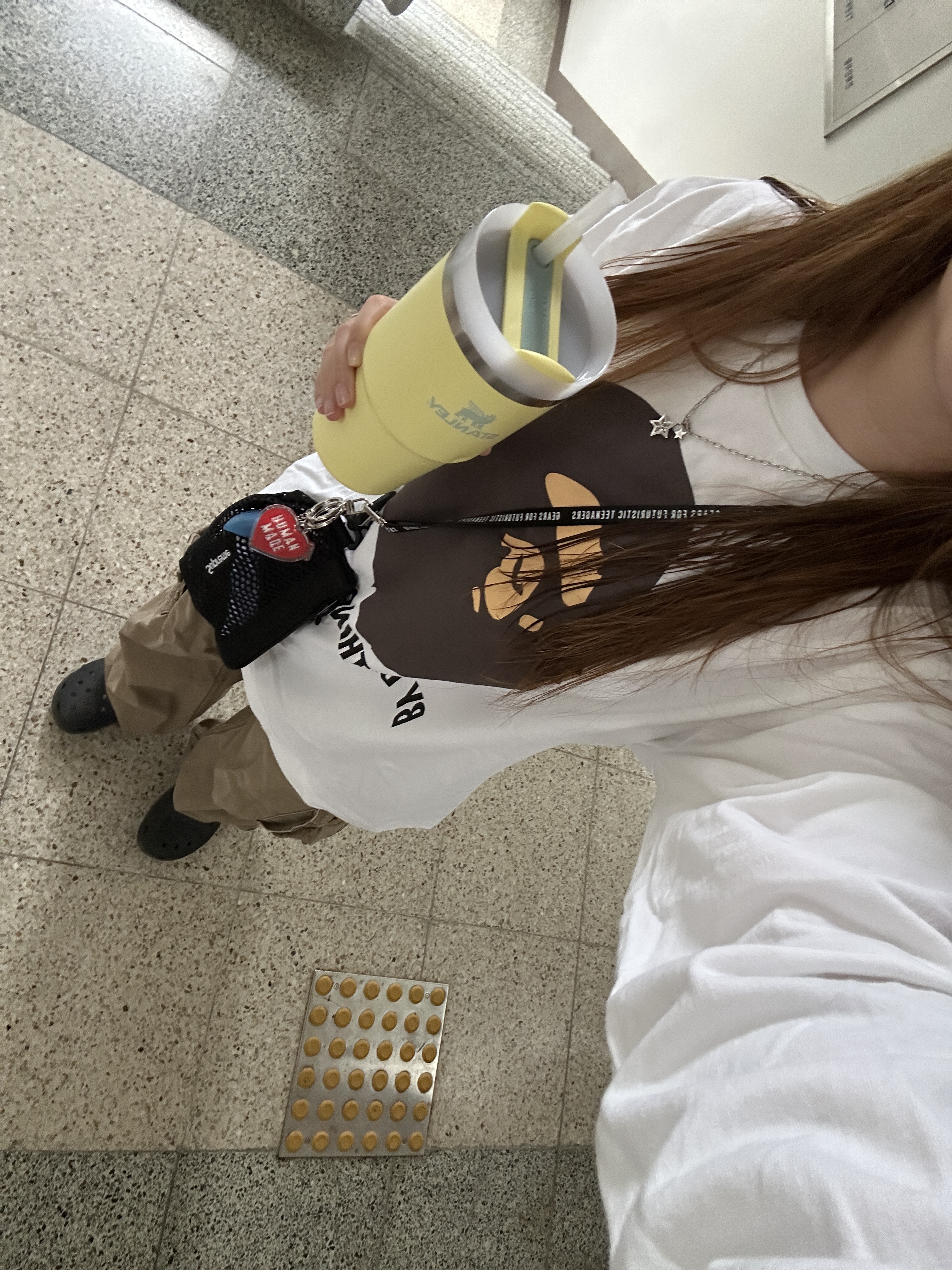 BAPE By Bathing Ape L/S T-Shirt White, Supreme Mesh Mini Pouch Black - 25SS 착용 스타일 - 1