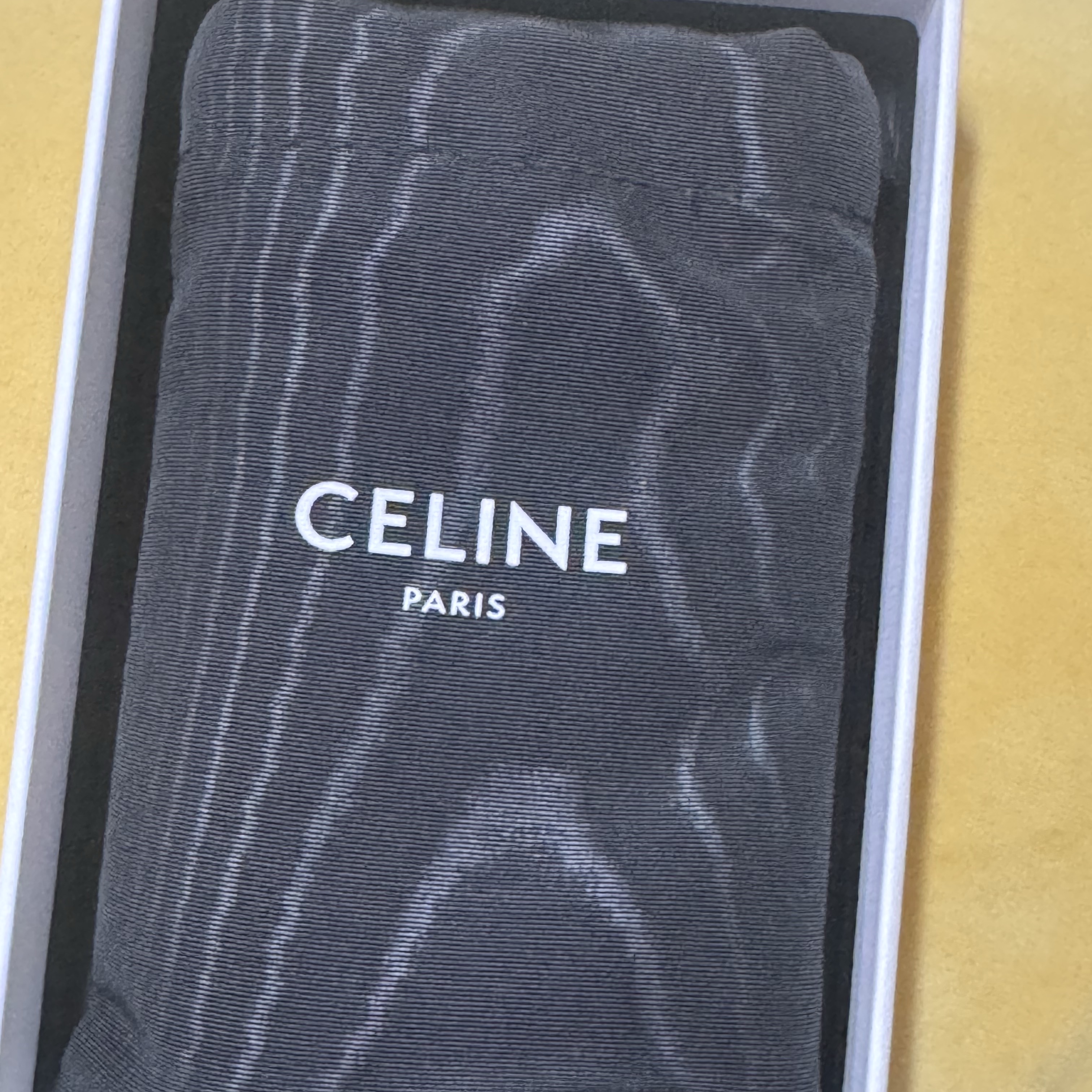 Celine Card Holder with Flap in Triomphe Canvas Tan 착용 스타일 - 2
